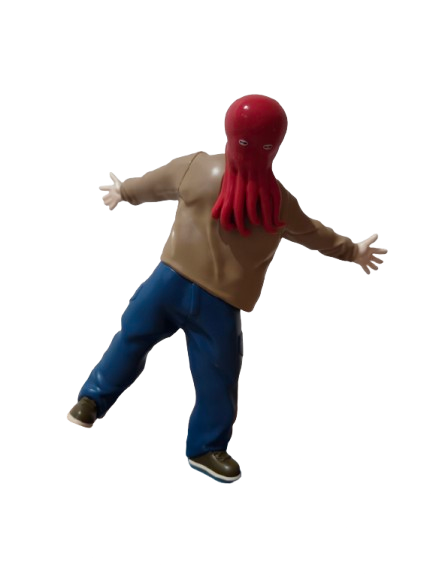 The octopus-head figure with the background removed