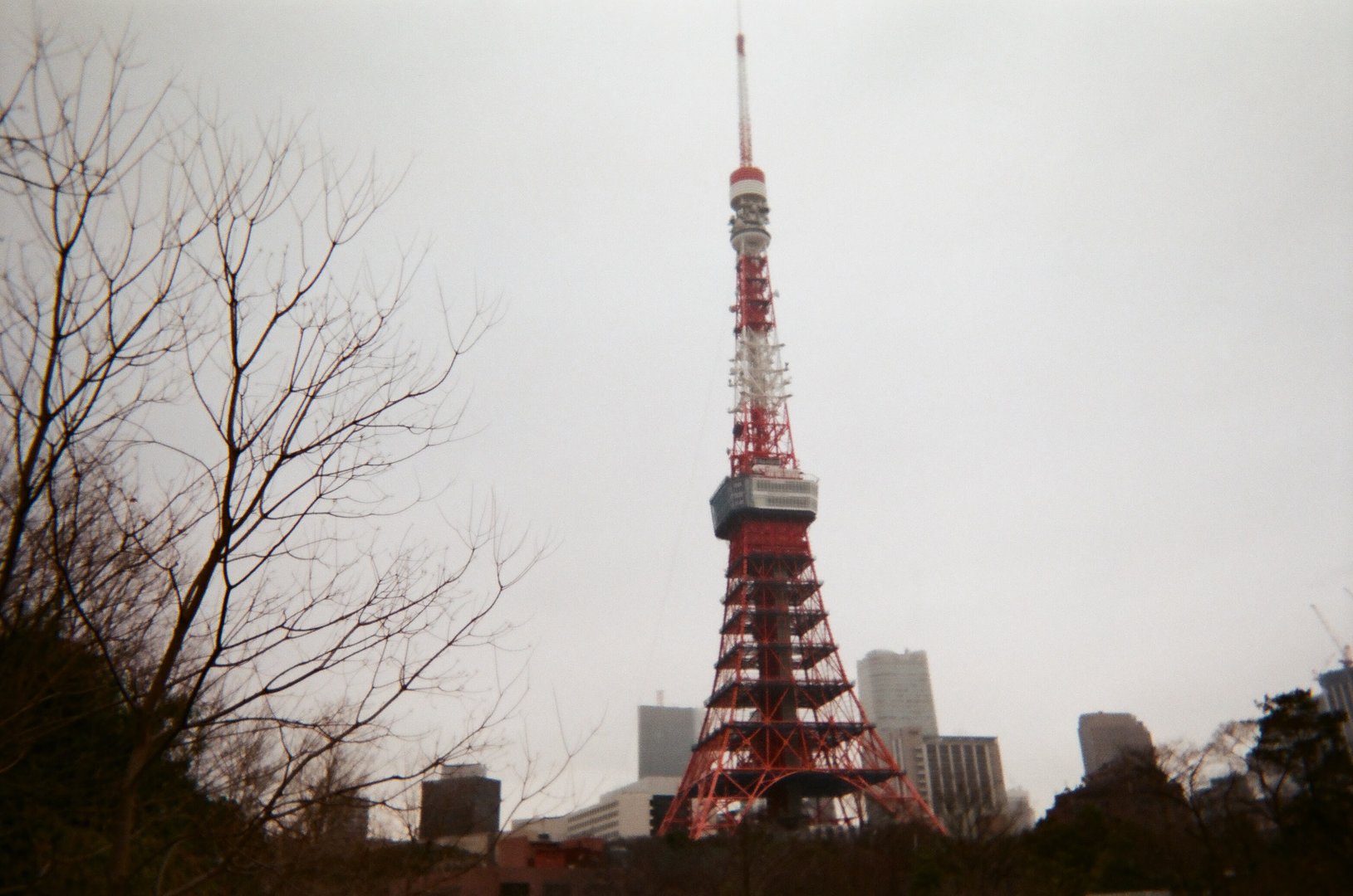 在芝公園用底片機拍的東京鐵塔